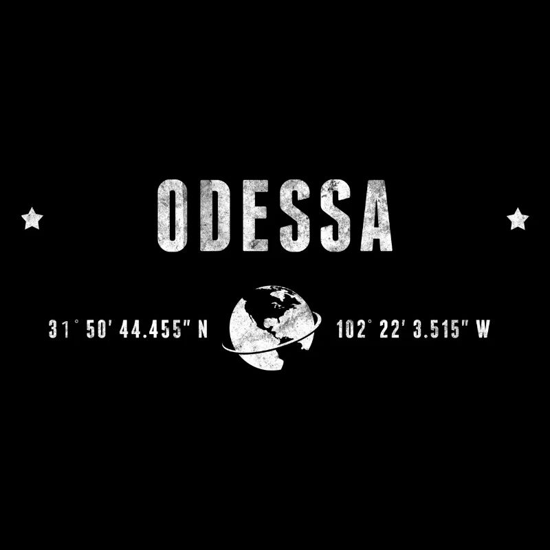 Odessa Stylized Geographic Coordinates