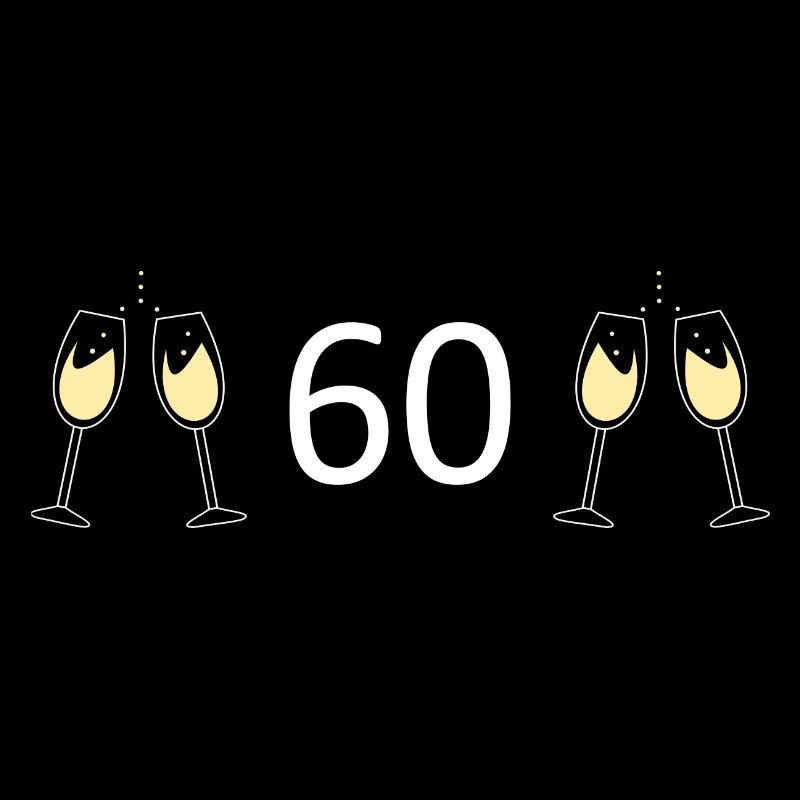 60e anniversaire 60 ans 60 Numéro 60 Blanc