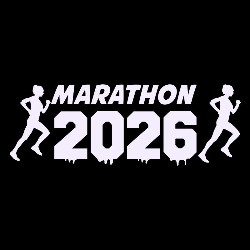 Conception de la silhouette du coureur Marathon 2026