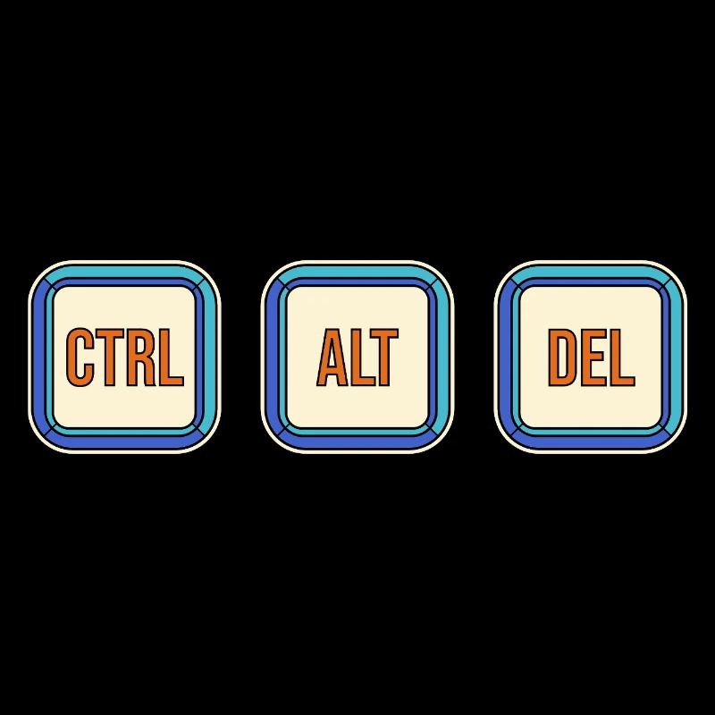 Retro Keyboard Keys CTRL ALT DEL