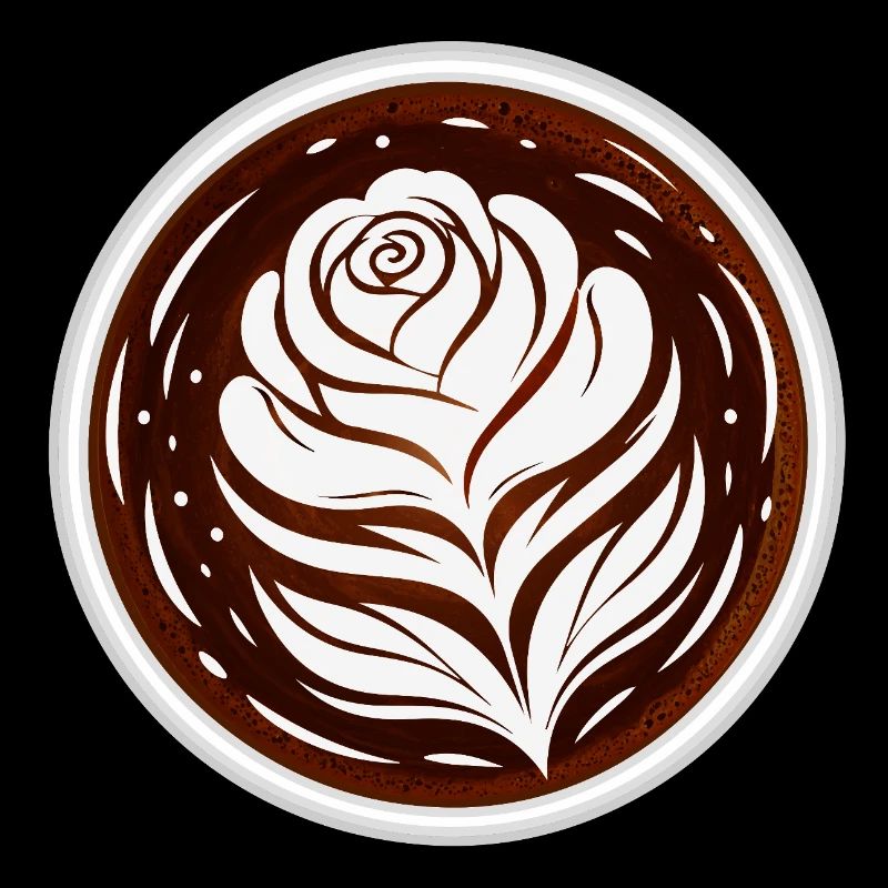 Latte Art Rose Cappuccino Design