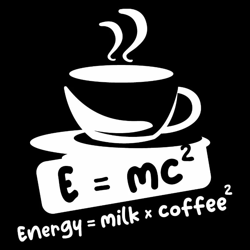 E = mc2 café dictons drôles Einstein Cafe symbole