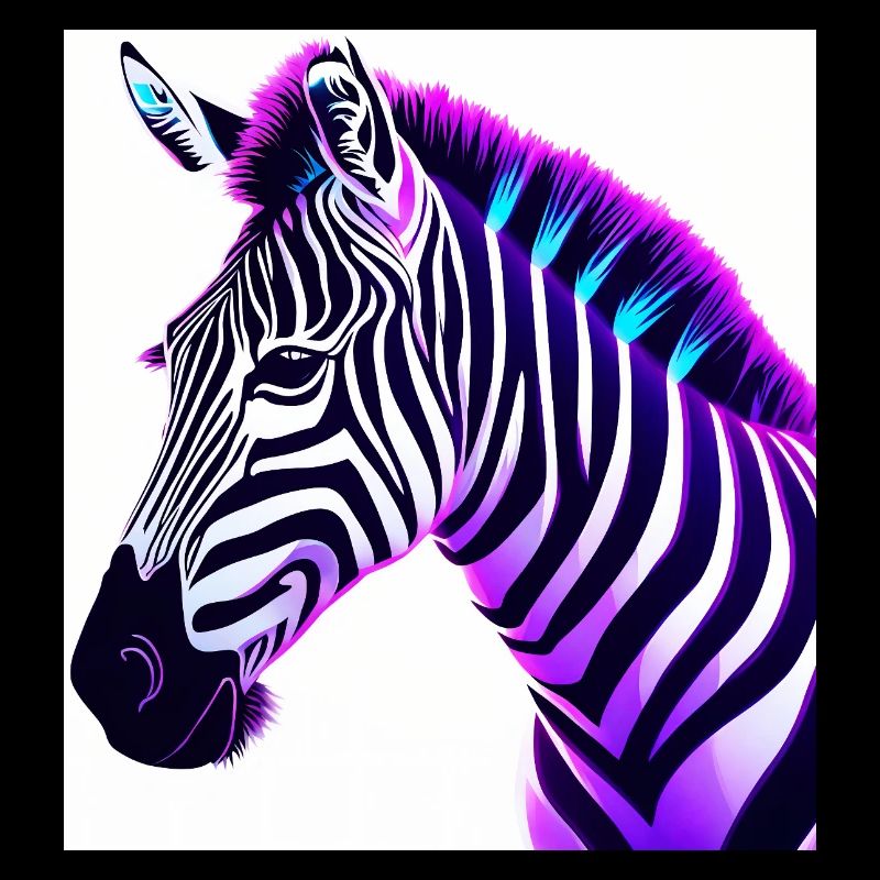 Neon Zebra Artwork for Eye-Catching Clothing