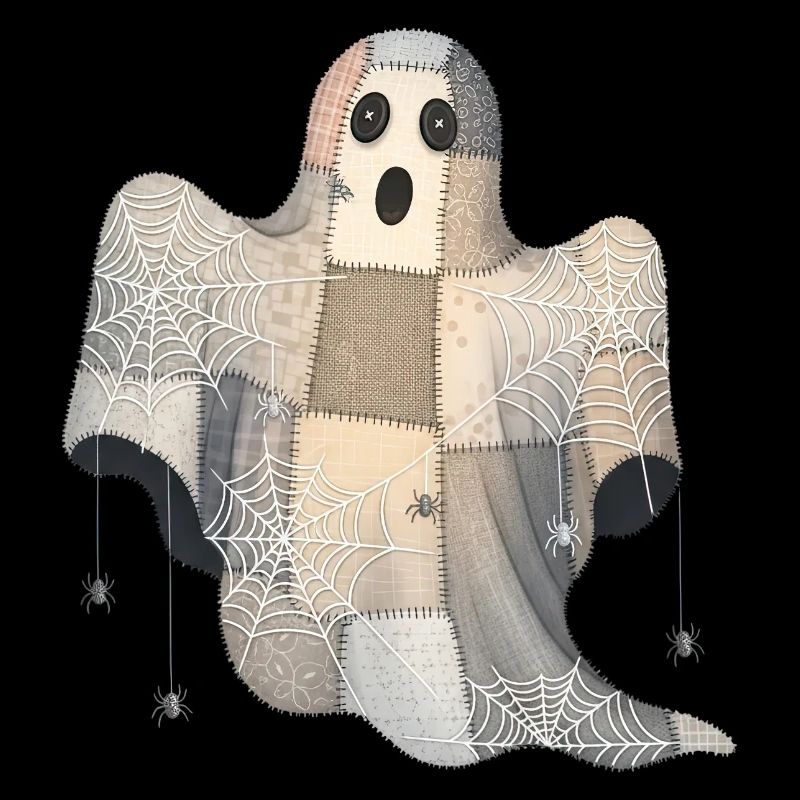 Patchwork Ghost with Spider Webs