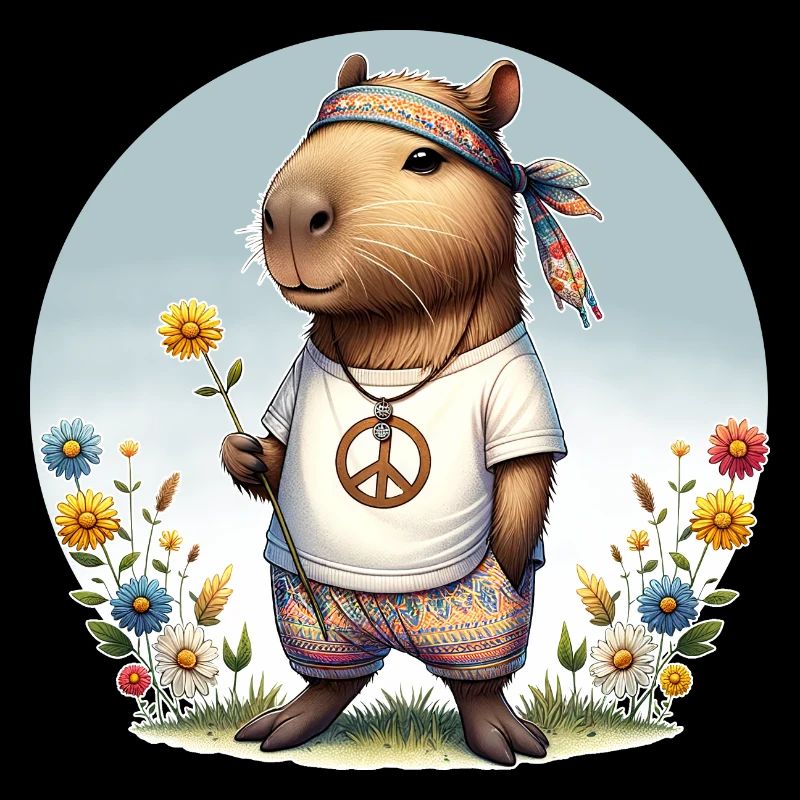 Capybara Hippie Paix