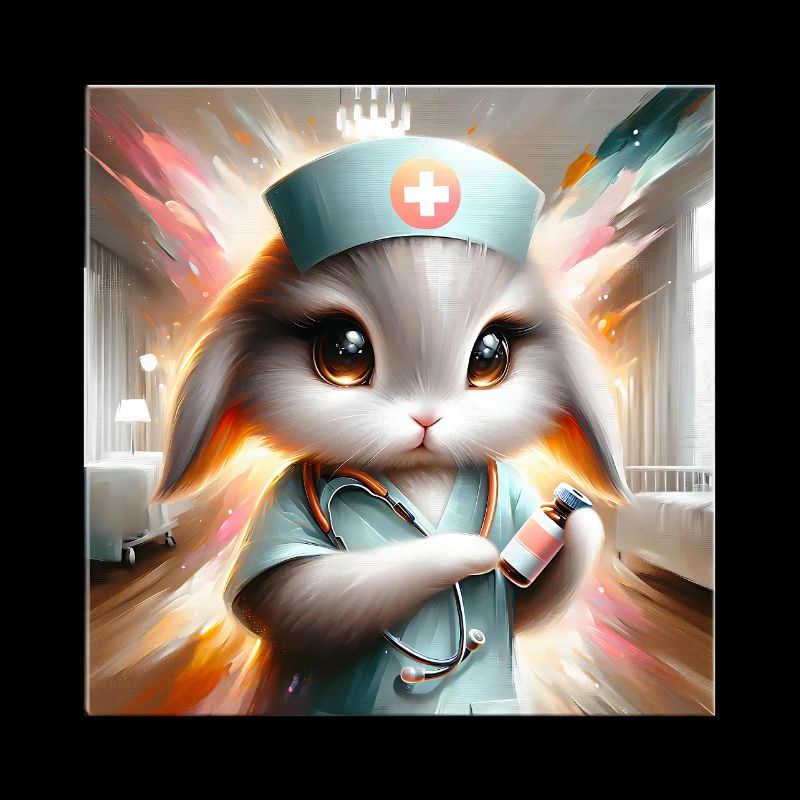 Kätzchen als Krankenschwester im Comicstil