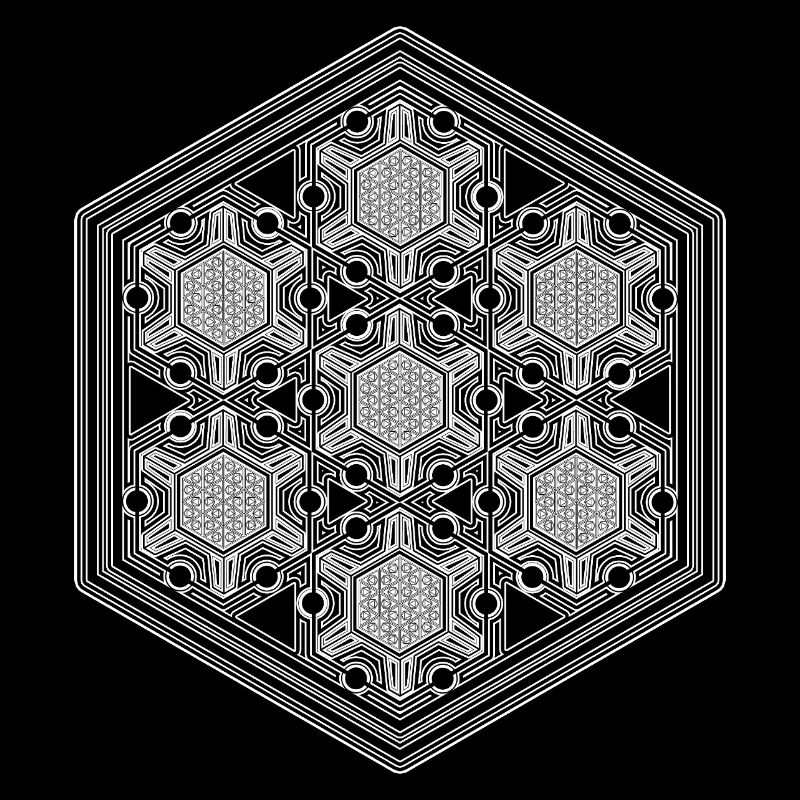 Psytrance Goa Techno Rave Geometry Hexagon Pattern
