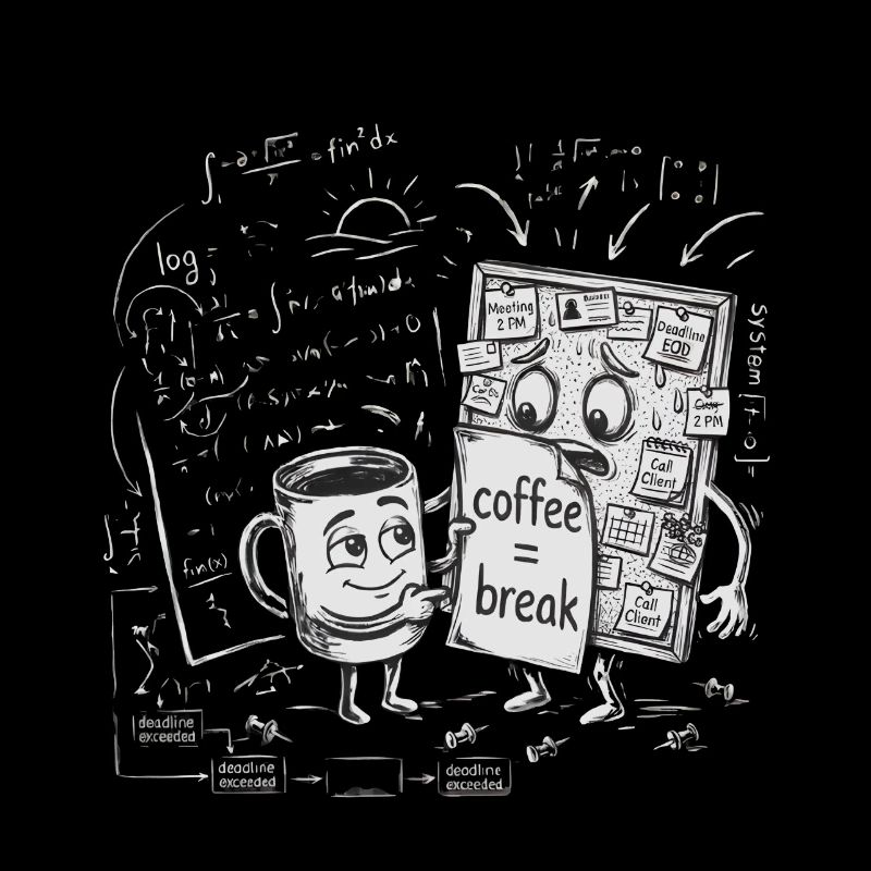 Deadline-Chaos: Coffee Break Büro Geschenk