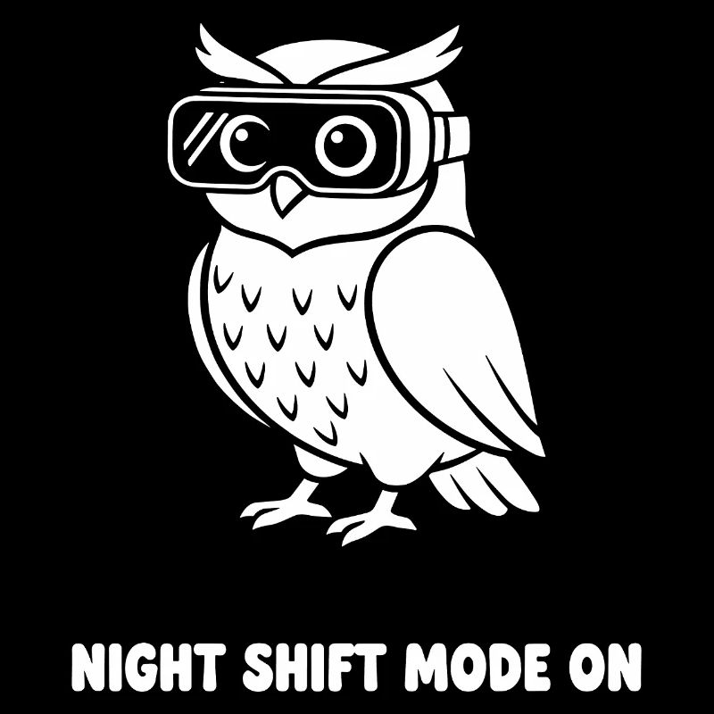 Nachtmodus Eule mit VR-Brille