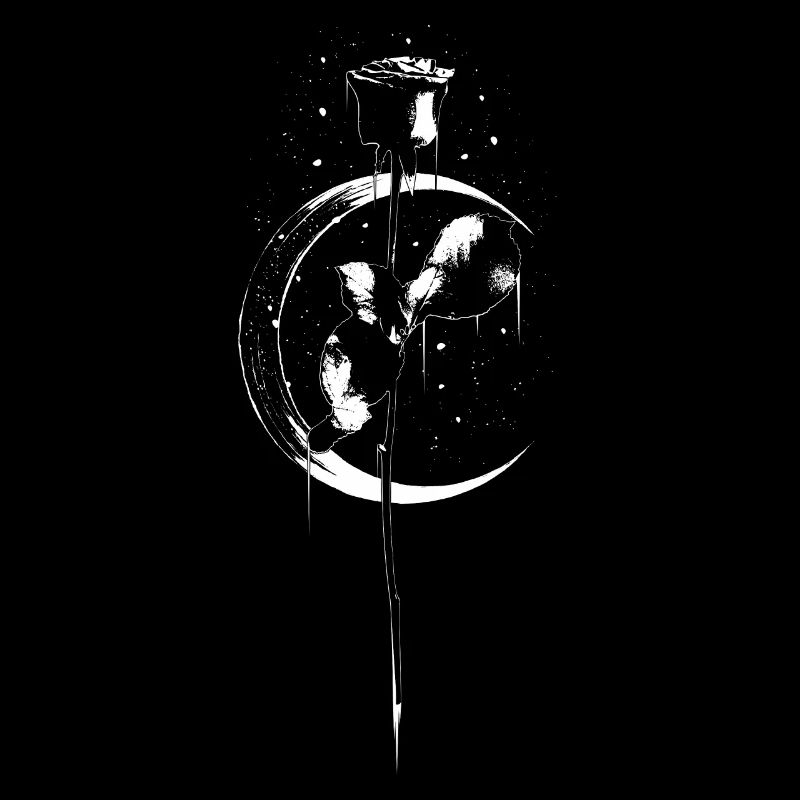 Rose vintage moon sickle witchcraft occult gothic