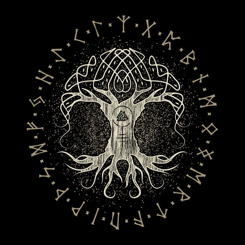 Ygdrassil Weltenbaum Baum des Lebens Valknut