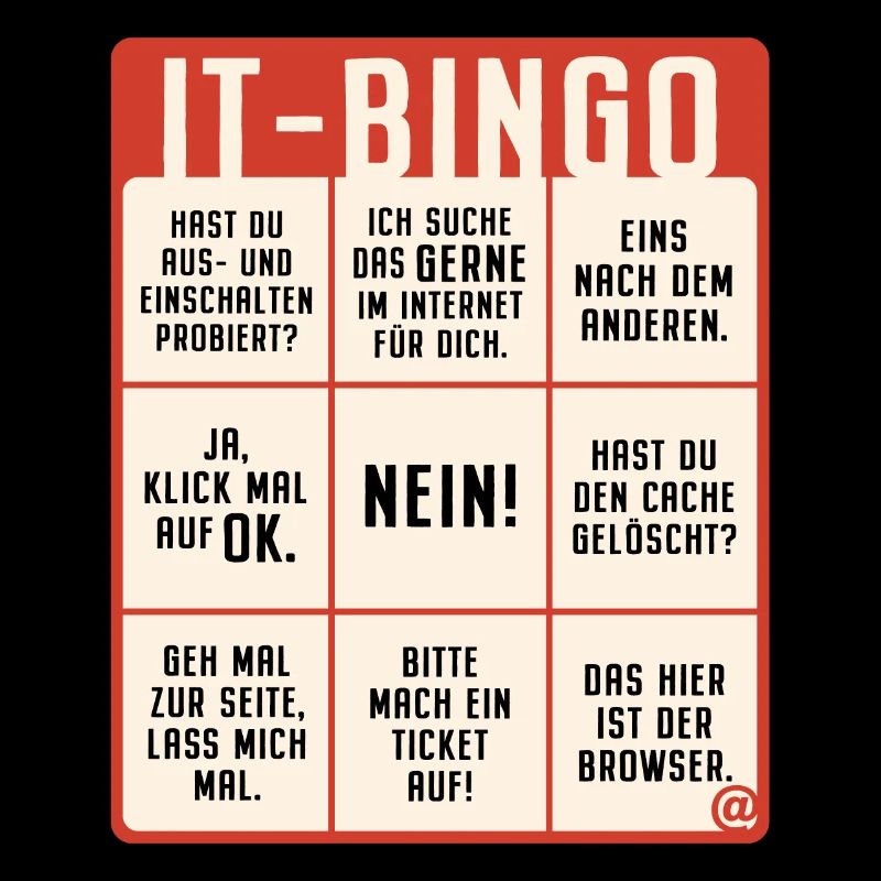 IT Support Bingo Service Desk IT Helpdesk Sysadmin