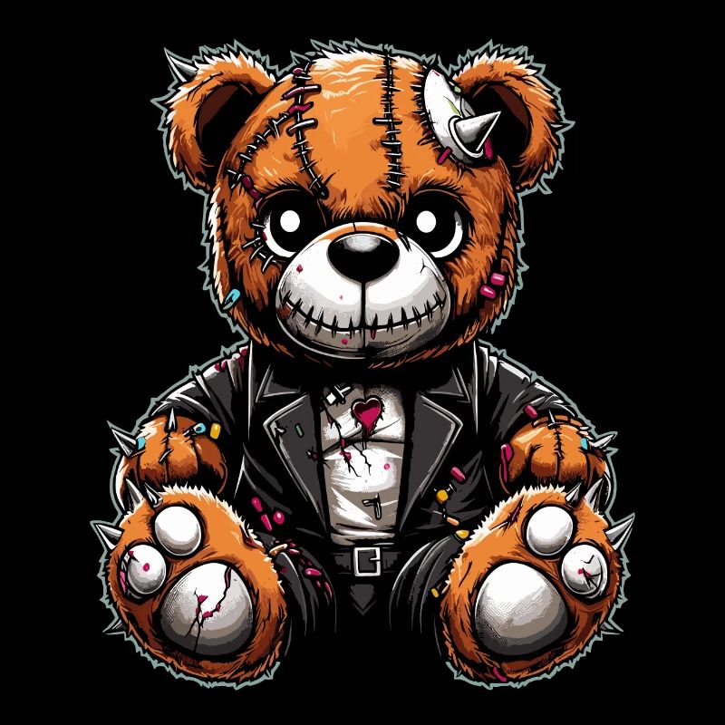 Punk Rebel Plush Teddy Bear