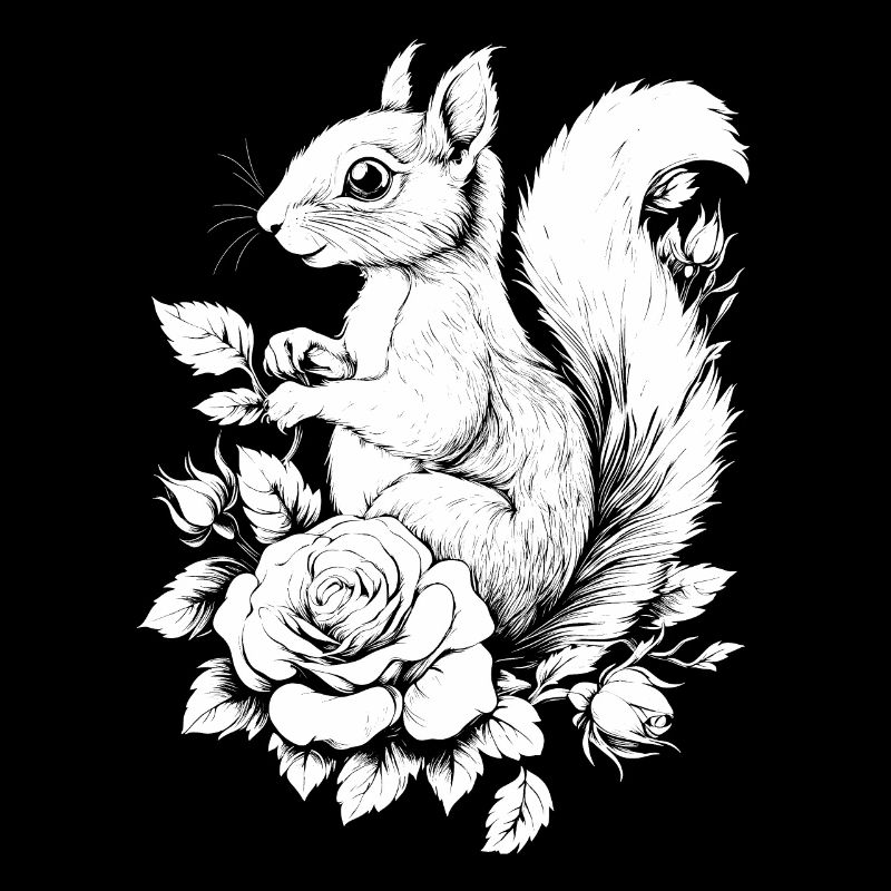 Eichhörnchen Blumen Rose Ästhetik Hörnchen