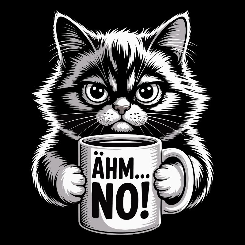 Ähm... No! Katze Mit Kaffee Humor
