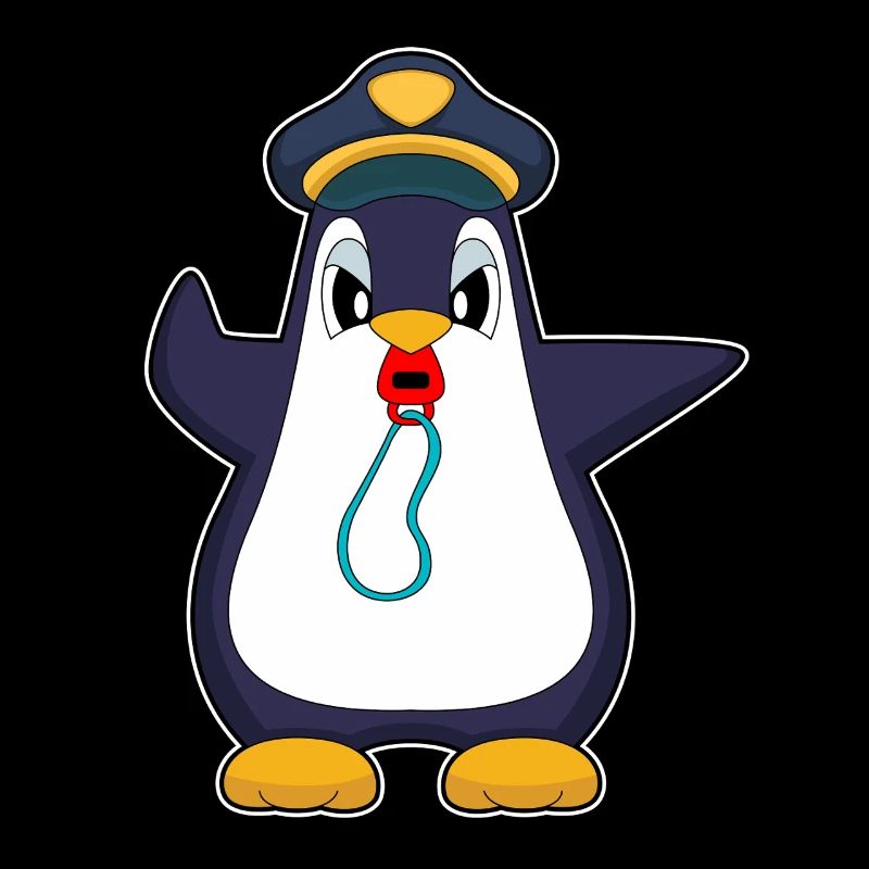 Pinguin Polizist Trillerpfeife Polizei