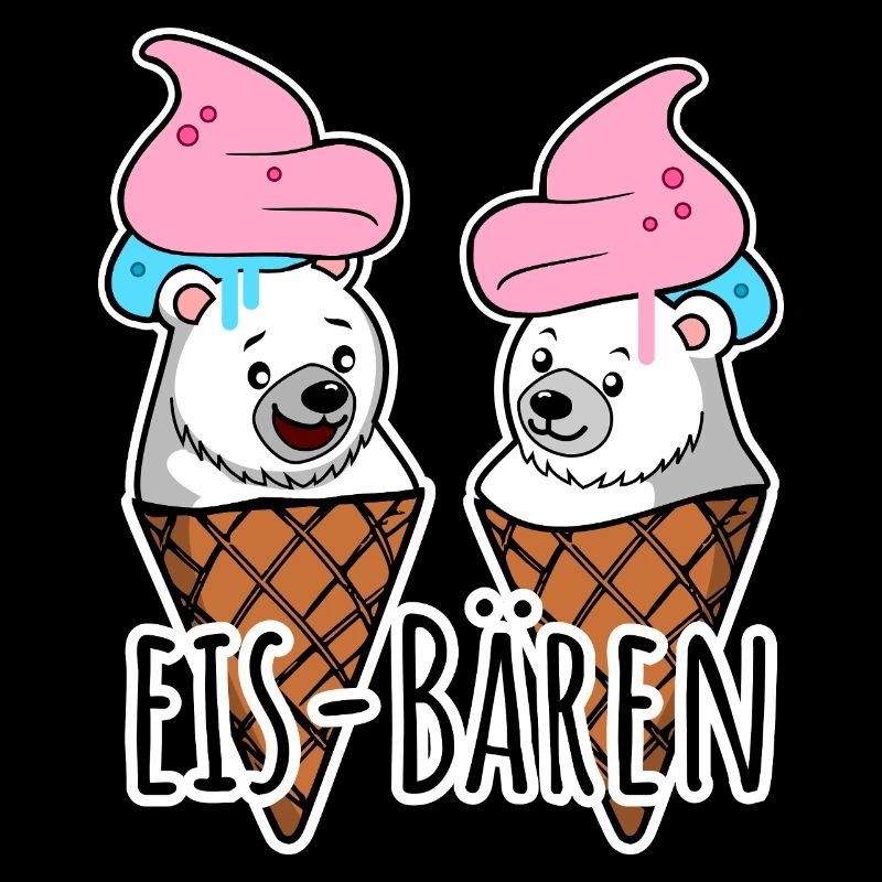 Zwei leckere Eis Bären an der Eisdiele