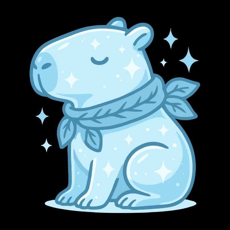 ✨ Capybara d’hiver – Doux motif de Noël