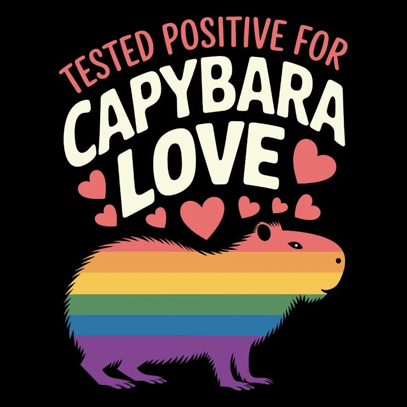 Capybara arc-en-ciel Love Design