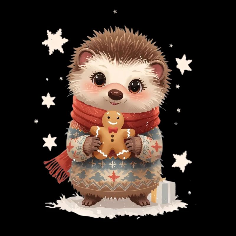 Cuddly hedgehog with gingerbread