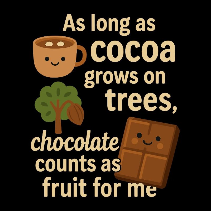 Chocolate counts as fruit – funny cocoa saying