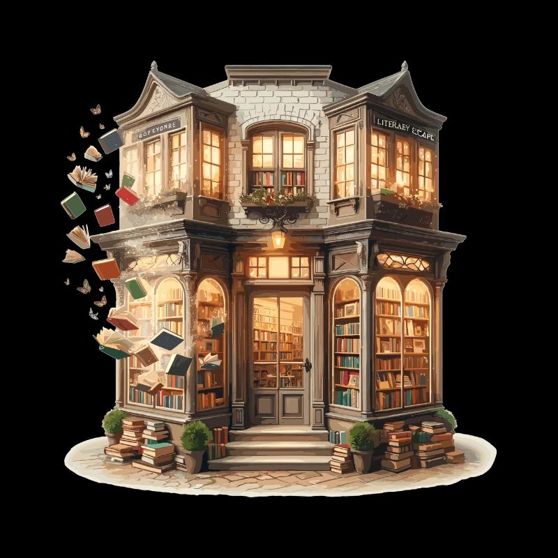 Historic bookstore in the lantern light
