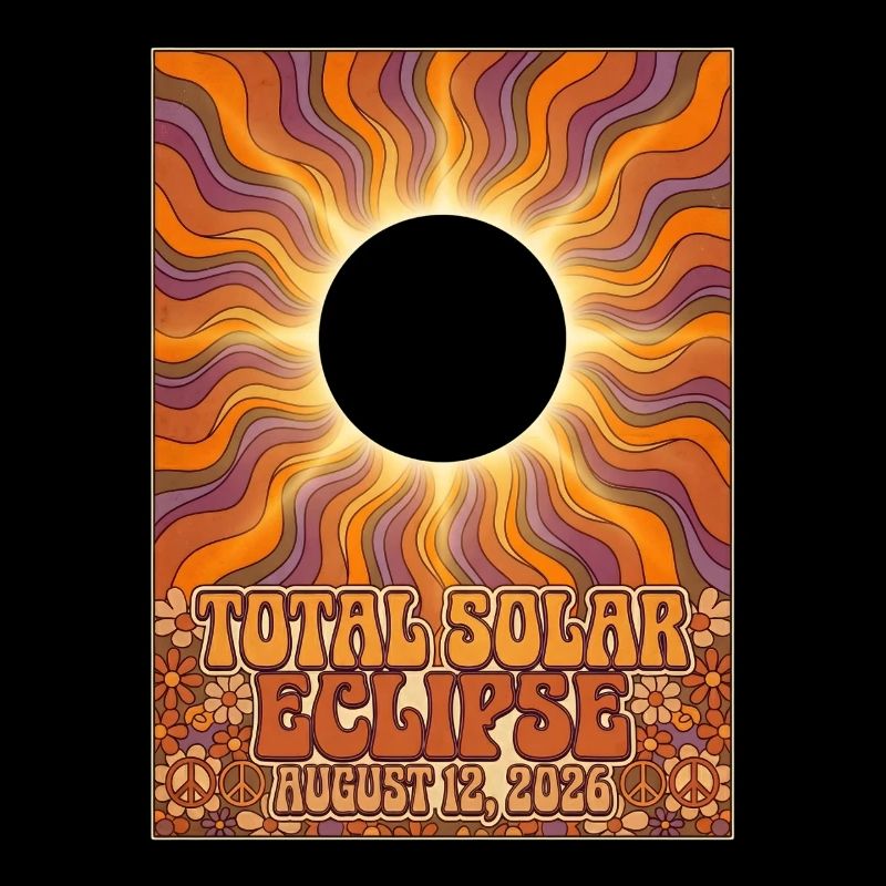 Total Solar Eclipse 2026 Sunburst Poster