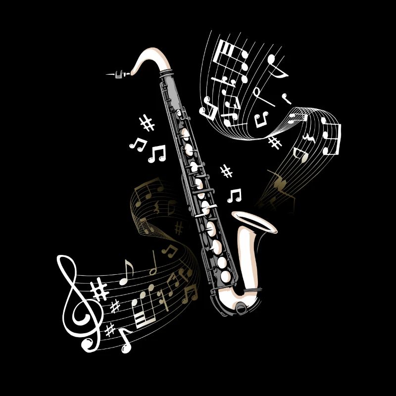 Saxophone note roll illustration bass clarinet