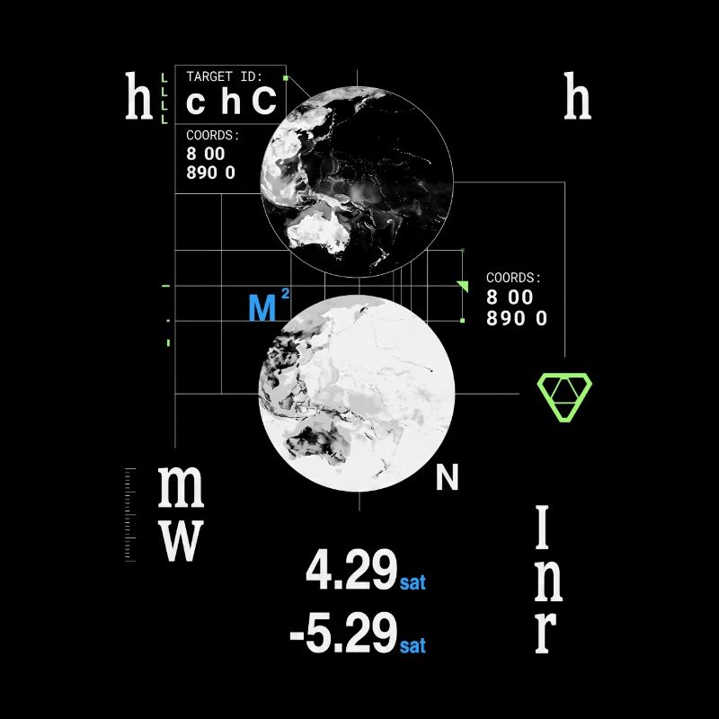 Futuristic HUD World Map Coordinates