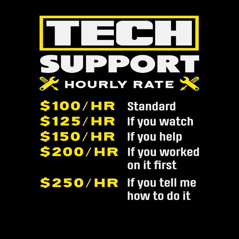 Support technique Liste de prix horaires Informatique