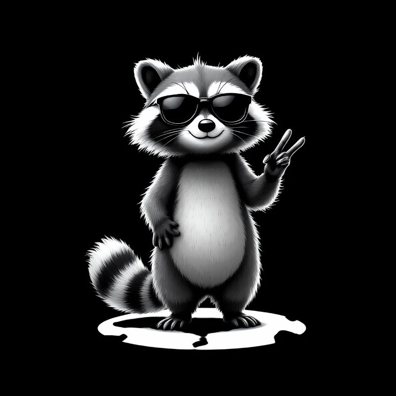 Waschbär mit Sonnenbrille
