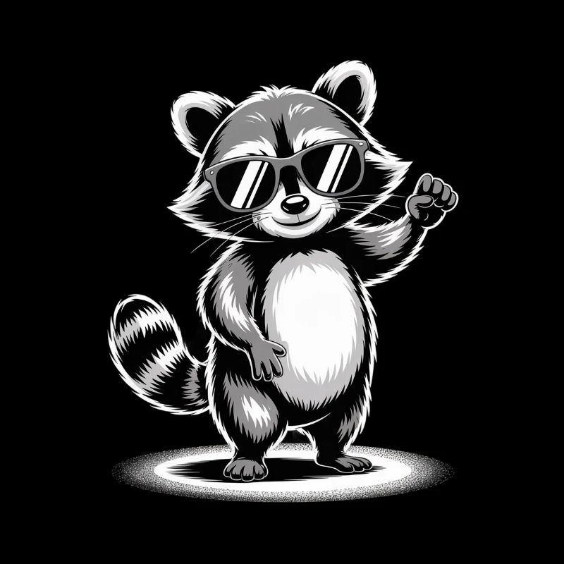 Waschbär mit Sonnenbrille