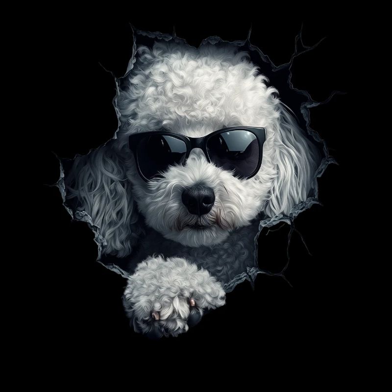 Drôle de chien propriétaire Chien mignon caniche