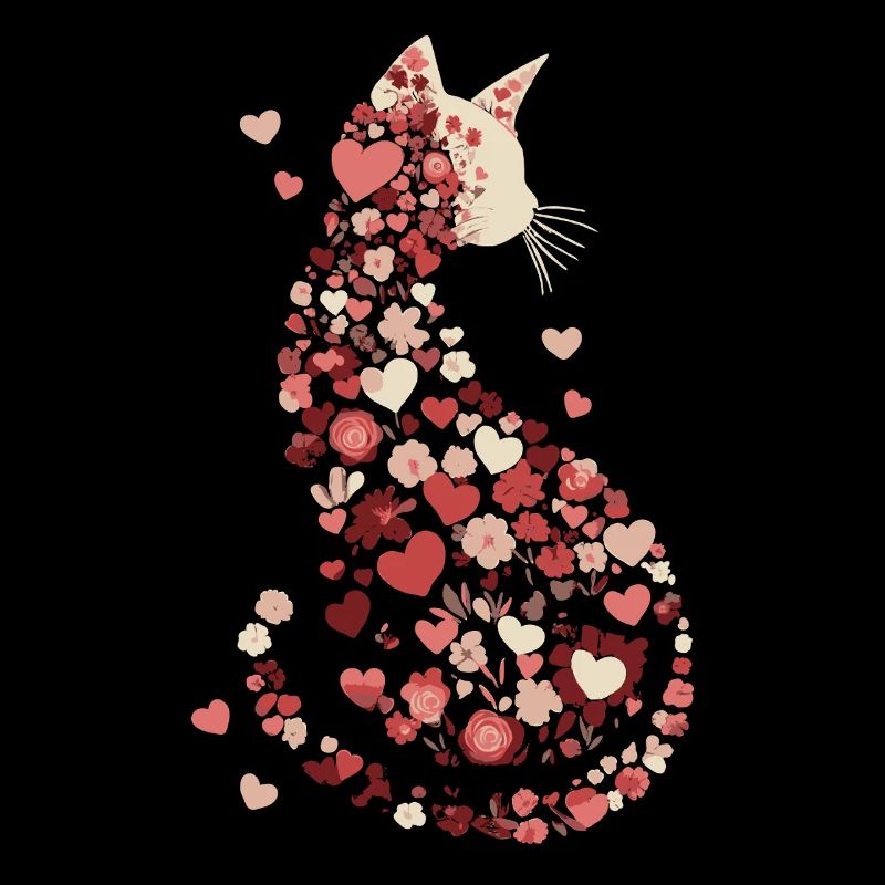 Fleurs chat pour les propriétaires de chats et la Saint-Valentin