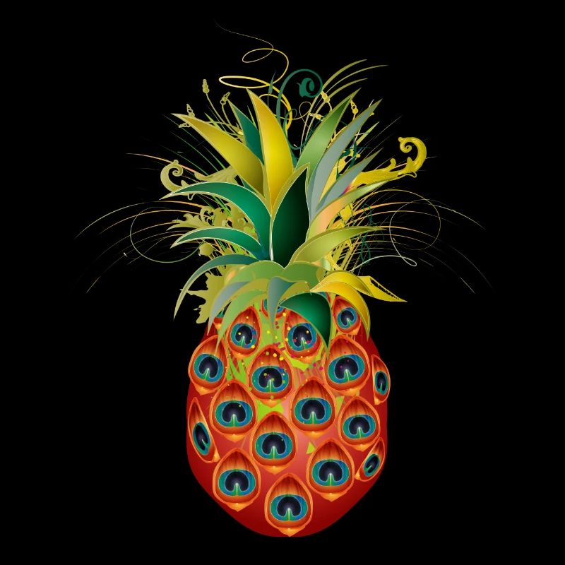 extraordinary pineapple from peacock eye feathers
