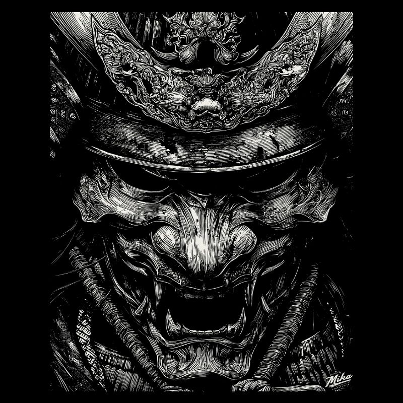 Masque de démon à contraste élevé
