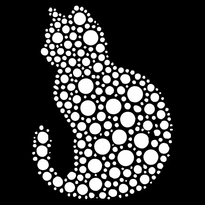 Dot Art Cats Silhouette for Cat Lovers