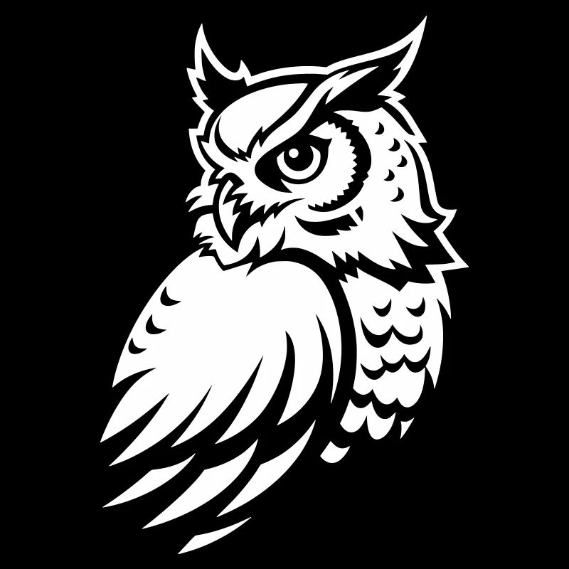 Wachsame Eule – Tattoo Silhouette