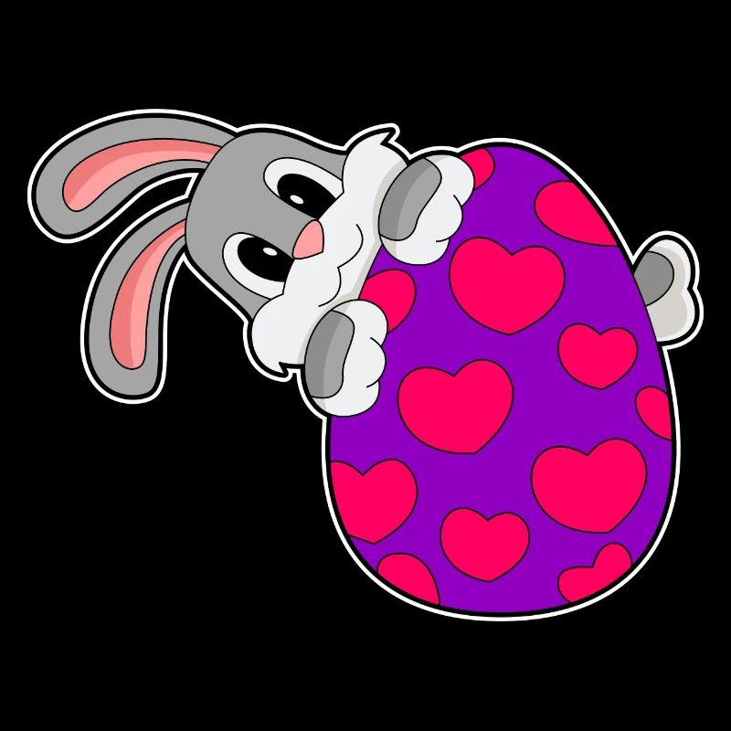 Bunny Easter Easter Egg Hearts