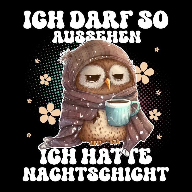 Nachtschicht Eule Kaffee Müde