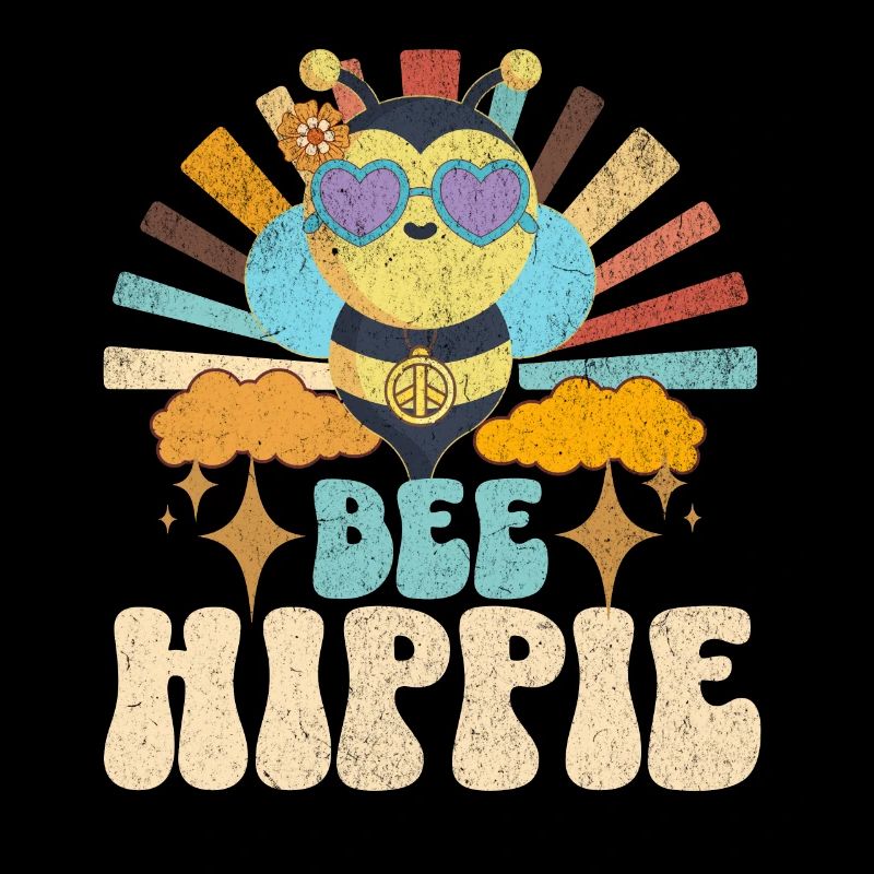 Abeille Hippie Biene Paix