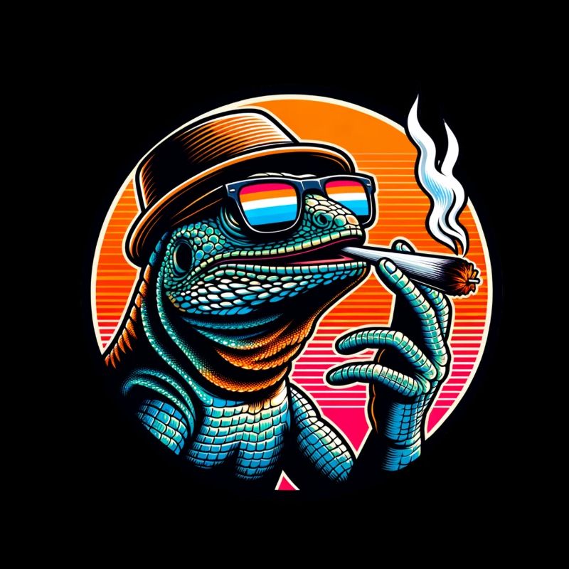 Lizard Smoking Weed, Iguana