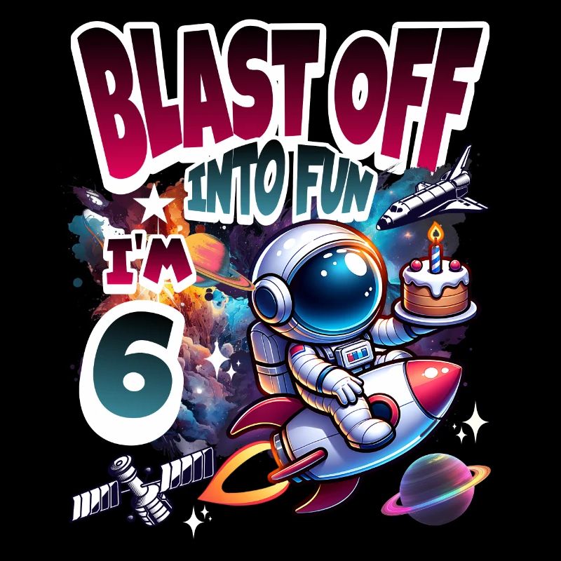 Astronaut 6. Geburtstag Weltall