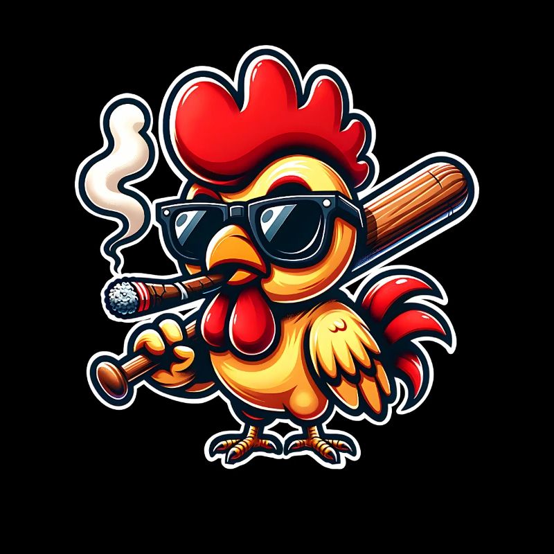 Poulet Poulets Battes De Baseball Cigare Drôle