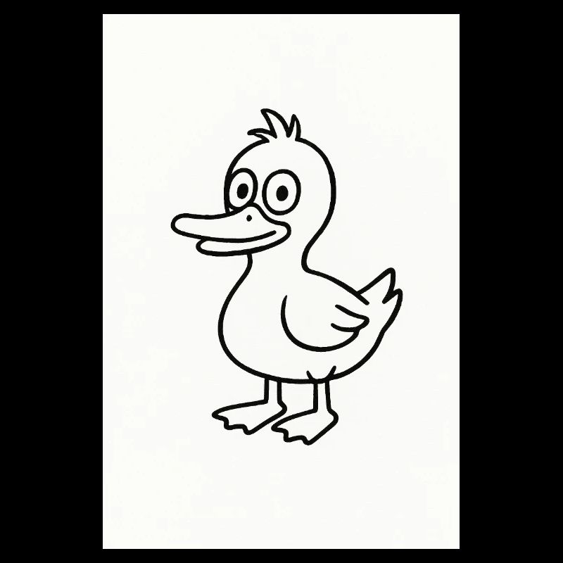 Whimsical Duck Line Sketch