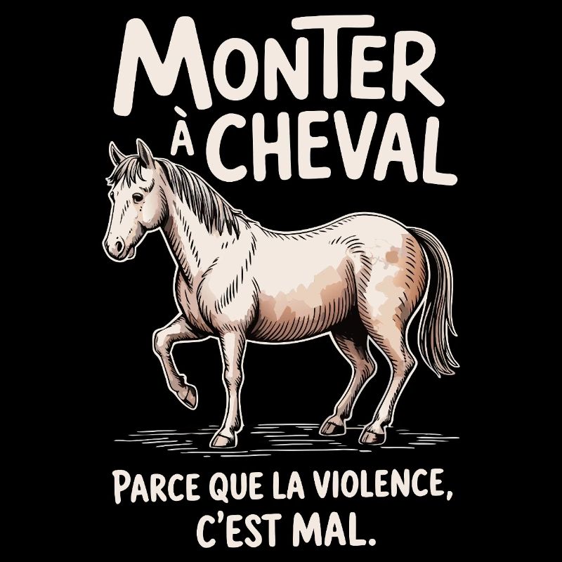 Riding a horse, because violence is wrong