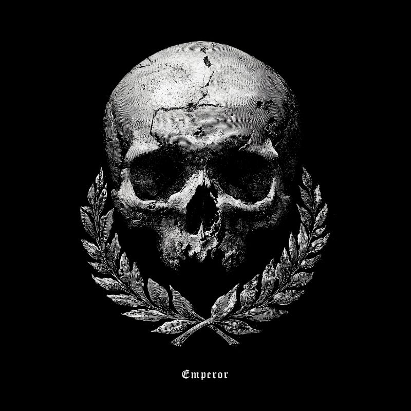 Schädel mit Lorbeer – Dunkles Vintage