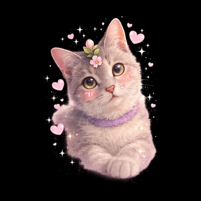 Chaton fleuri