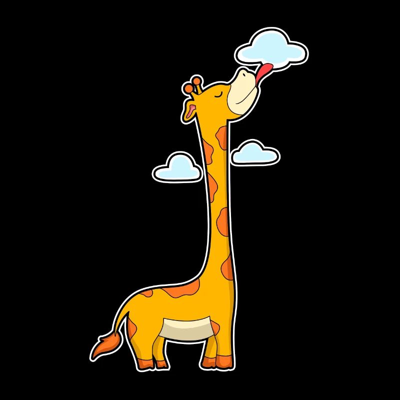 Giraffe with clouds