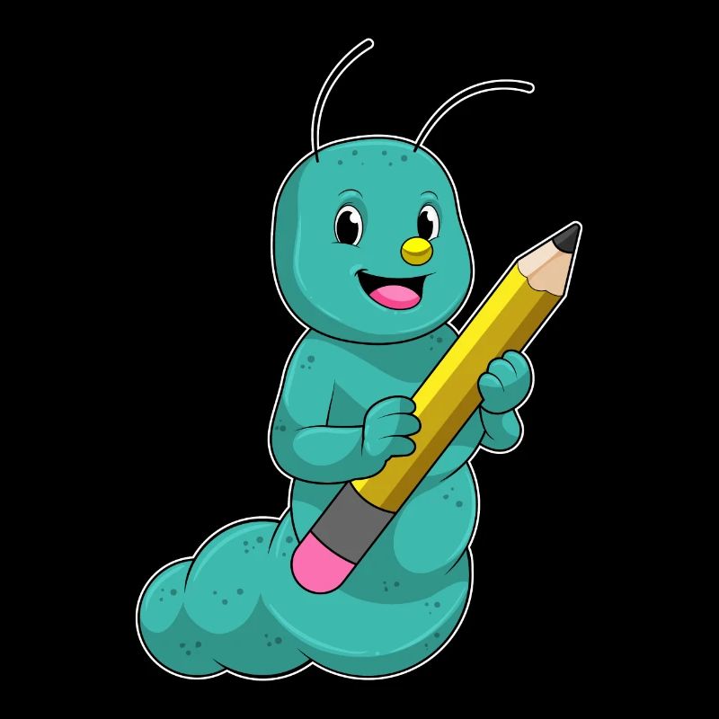 Caterpillar with pencil